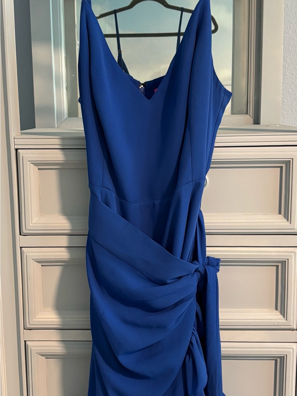 Lilly Pulitzer Cobalt One-Shoulder Draped Dress